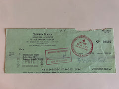 Zeppo Marx signed check