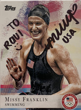 Olympian Missy Franklin signed sports card