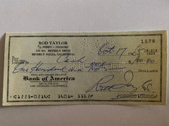 Rod Taylor signed check