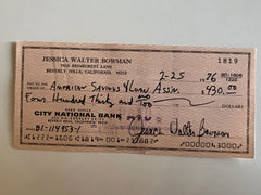 Jessica Walter signed check