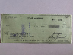 David Janssen signed check