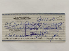 Walter Cunningham signed check