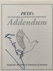 Peta 21st Anniversary & Awards Party Paul McCartney signed Addendum