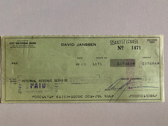 David Janssen signed check