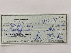 Bonnie Franklin signed check