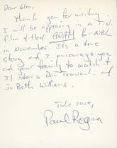 The Untouchables Paul Regina signed letter