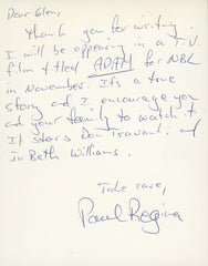 The Untouchables Paul Regina signed letter