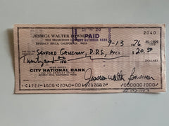 Jessica Walter signed check