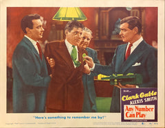 Clark Gable and Alexis Smith "Any Number Can Play" original Lobby Card