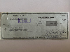 Rod Taylor signed check