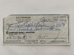 Walter Cunningham signed check