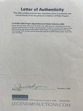 Rollie Fingers
signed letter of authenticity