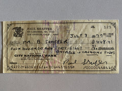 Paul Shaffer signed check