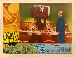 Claude Rains, Jacqueline Derval, and Maya Brent "Battle of the Worlds" original Lobby Card