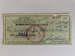 Gig Young signed check