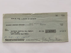 Rod Steiger signed check
