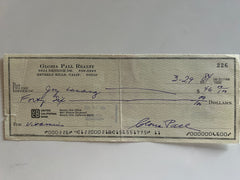 Gloria Pall signed check