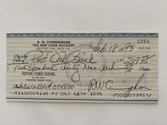 Walter Cunningham signed check