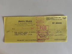 Zeppo Marx signed check