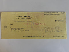 Zeppo Marx signed check