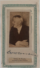 Secretary of the Treasury William H Woodin signed photo clip
