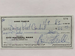 Bonnie Franklin signed check