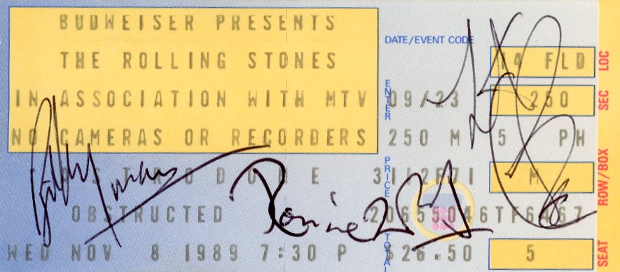 Rolling Stones signed concert tickets - Tickets
