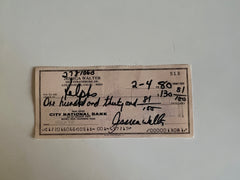 Jessica Walter signed check