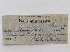 Chester Huntley signed check