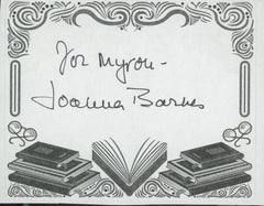 Joanna Barnes signed bookplate