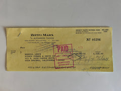Zeppo Marx signed check