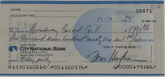 Tom Hayden signed check