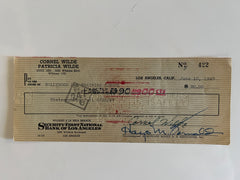 Cornel Wilde signed check