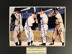 Duke Snider, Mickey Mantle, Joe DiMaggio and Willie Mays signed photo