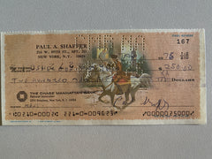 Paul Shaffer signed check