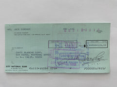 Jack Donohue signed check