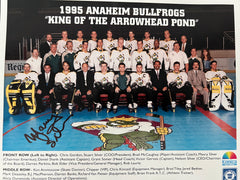 1995 Anaheim Bullfrogs signed team photo