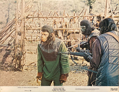 Roddy McDowall, Claude Akins, and Natalie Trundy "Battle for the Planet of the Apes" original Lobby Card