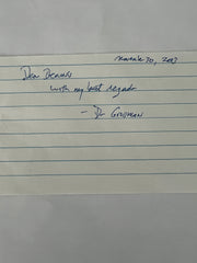 Dr. Grollman signed note