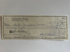 Gloria Pall signed check