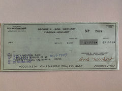 Bob Newhart signed check