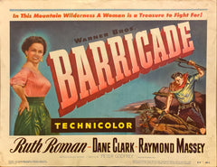 Dane Clark, Raymond Massey, and Ruth Roman "Barricade" original Lobby Card
