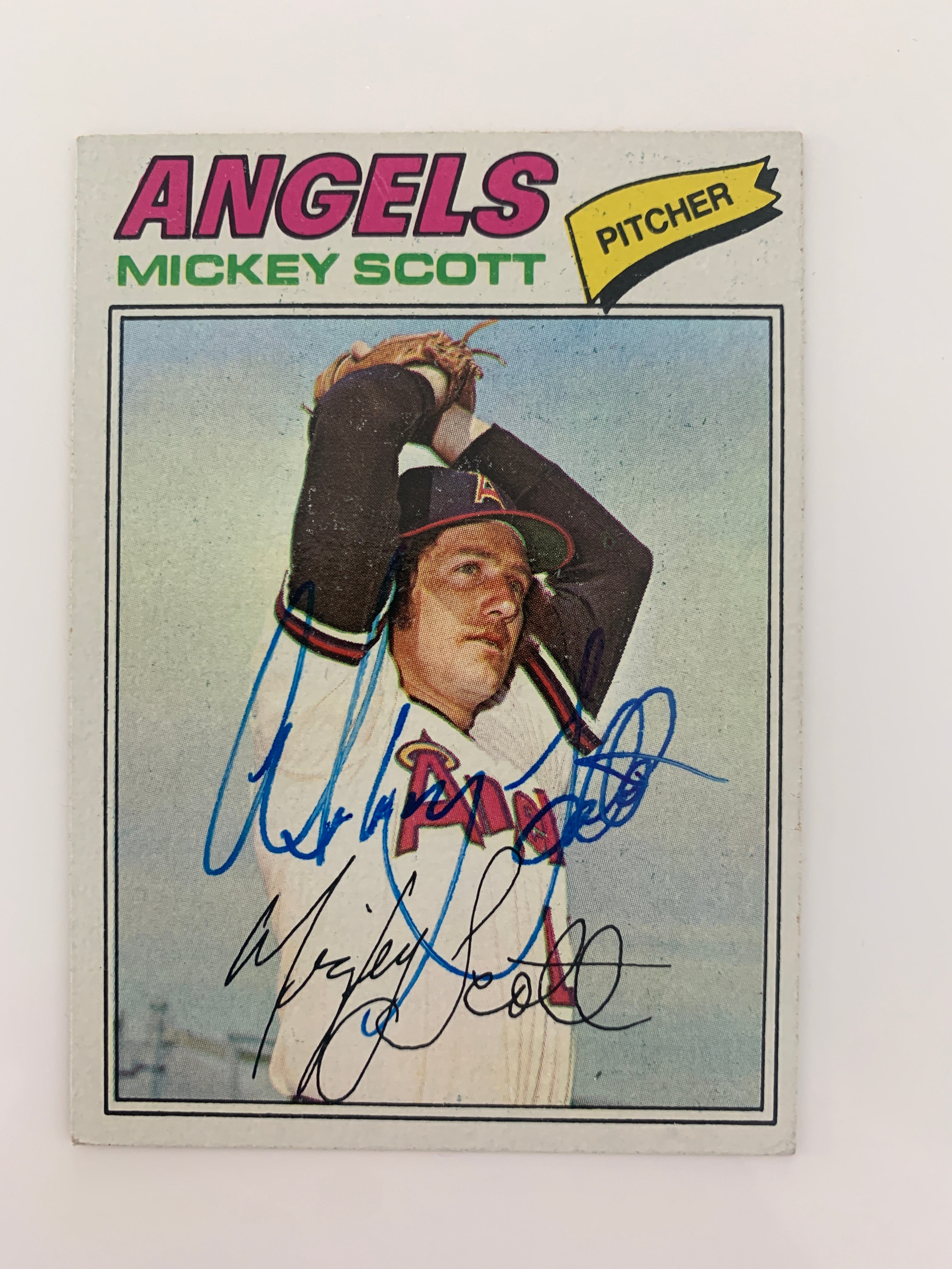 Mickey Scott signed baseball card - Sports card
