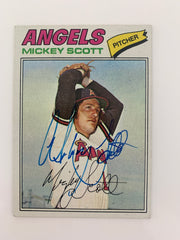 Mickey Scott signed baseball card - Sports card
