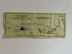 Dinah Shore signed check