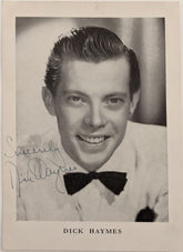 Musician Dick Haymes Signed Photo