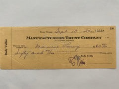 Rudy Vallee signed check