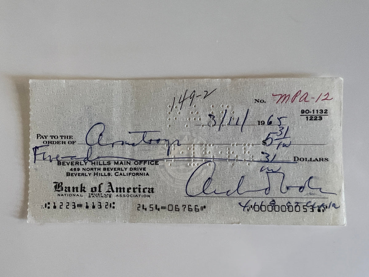 Arch Oboler signed check