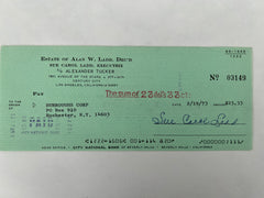 Sue Carol Ladd signed check