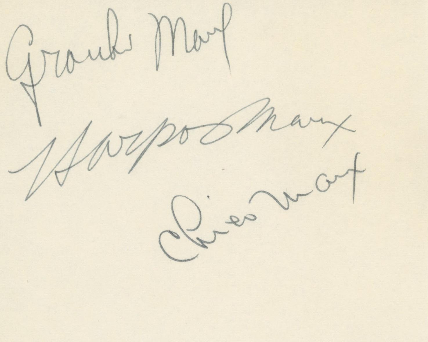 The Marx Brothers signature cut
